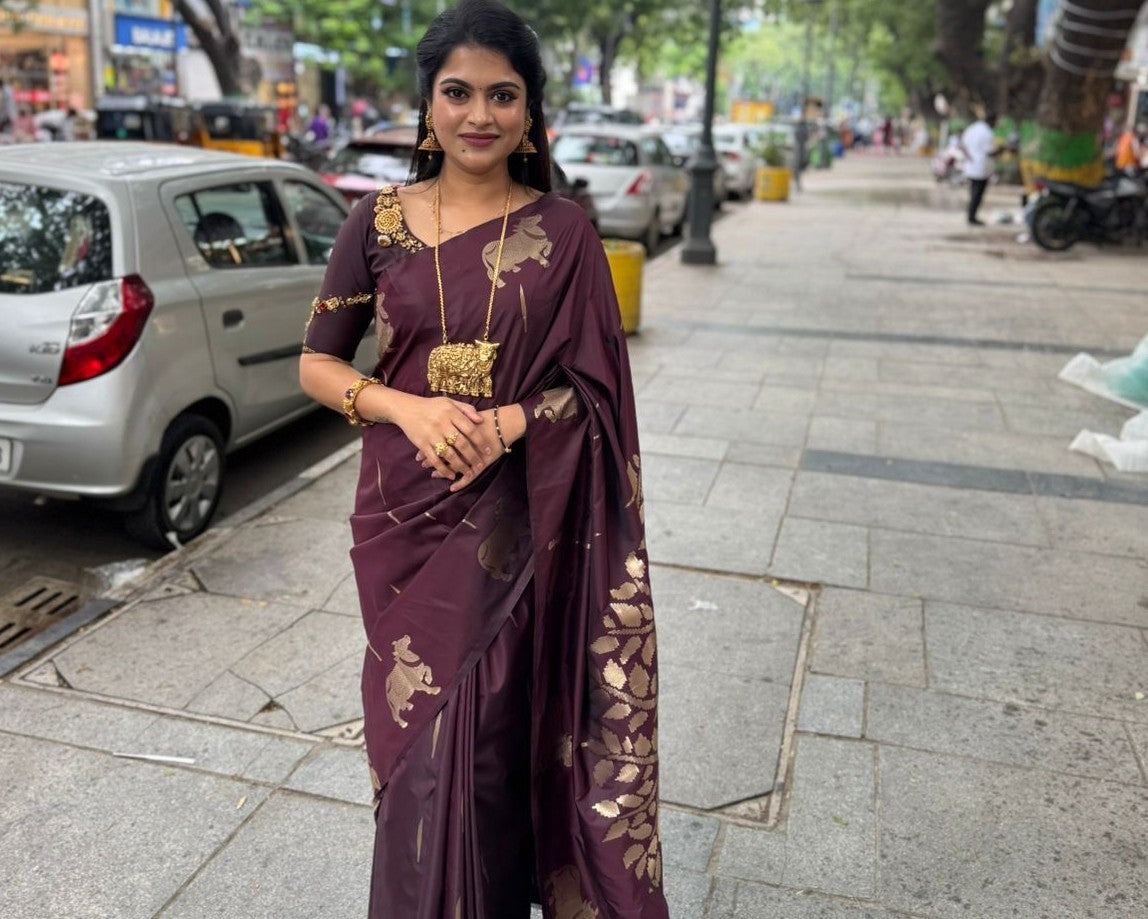 Keerthy in Mulberry Organza Silk Sari